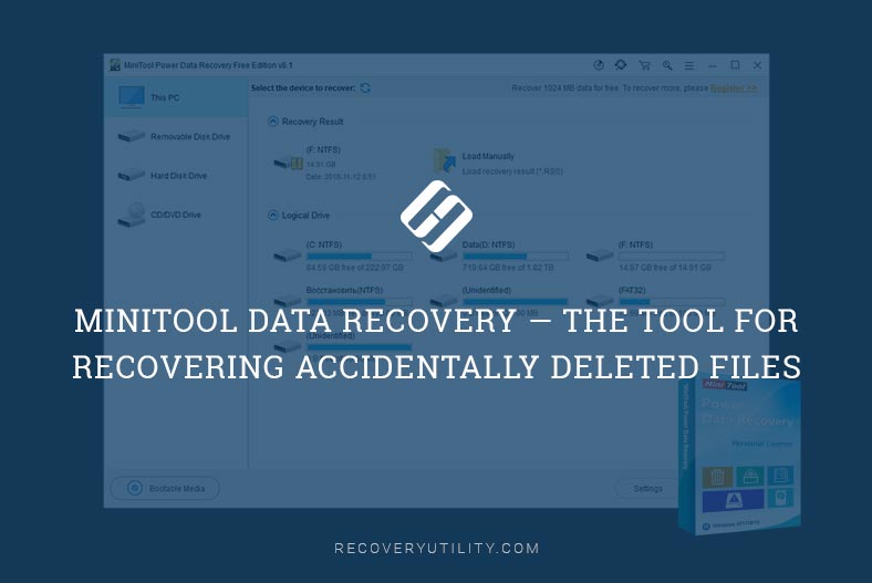 MiniTool Data Recovery — the tool for recovering accidentally deleted files