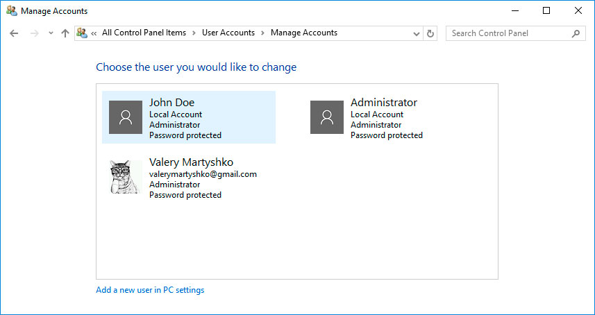 Retrieve forgotten user password with Windows tools