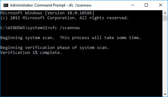 Run the System File Checker sfc /scannow