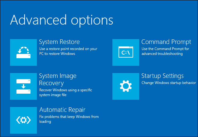 System recovery from an image if Windows does not boot