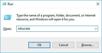 Windows 10: rstrui.exe